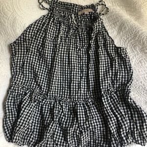 Loft gingham ruffle tank